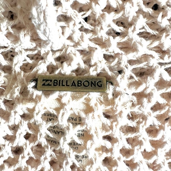 Women’s Cardigan BILLABONG Sweater Beige Knit Duster Open Front Cardigan Coverup - Picture 5 of 6
